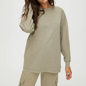 Aritzia Tna Tour Long Sleeve Top in Sage Green, size L